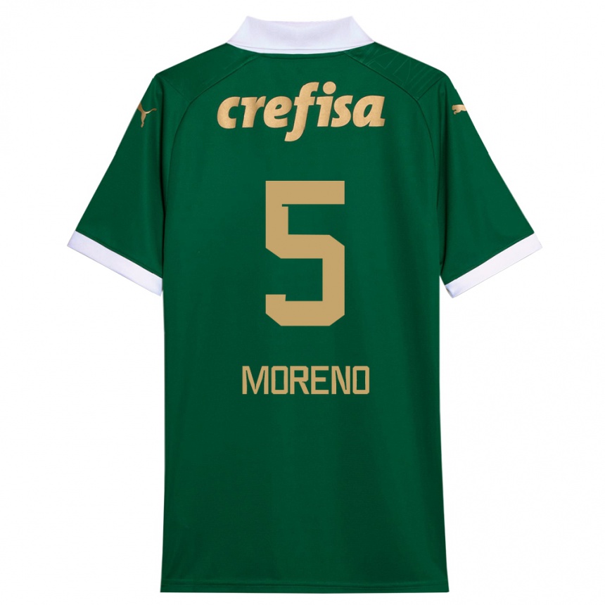 Men Football Aníbal Moreno #5 Green White Home Jersey 2024/25 T-Shirt Za