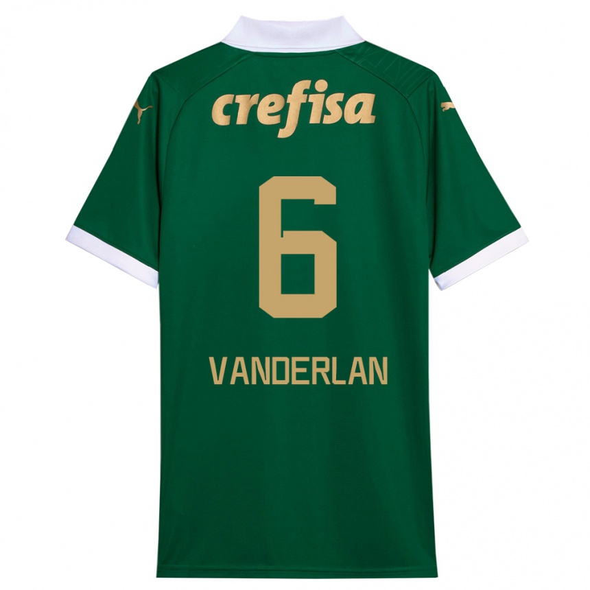 Men Football Vanderlan #6 Green White Home Jersey 2024/25 T-Shirt Za