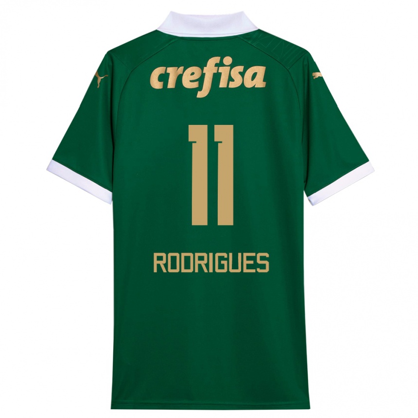 Men Football Bruno Rodrigues #11 Green White Home Jersey 2024/25 T-Shirt Za