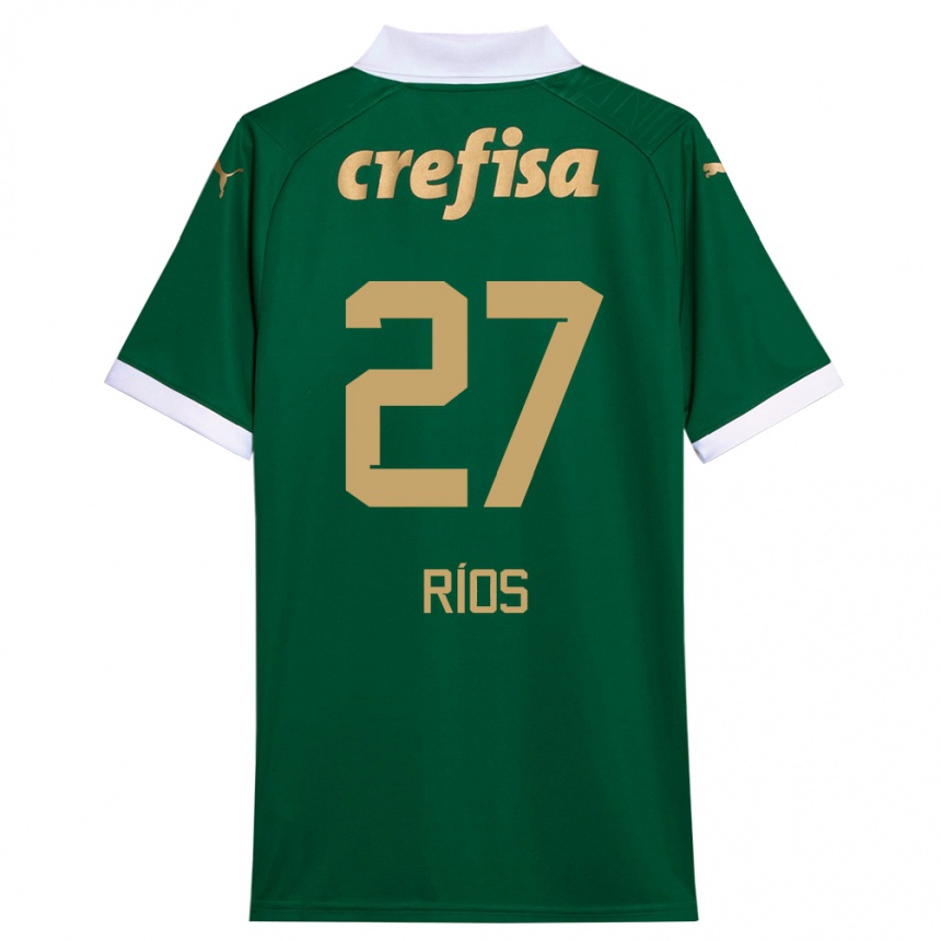 Men Football Richard Ríos #27 Green White Home Jersey 2024/25 T-Shirt Za