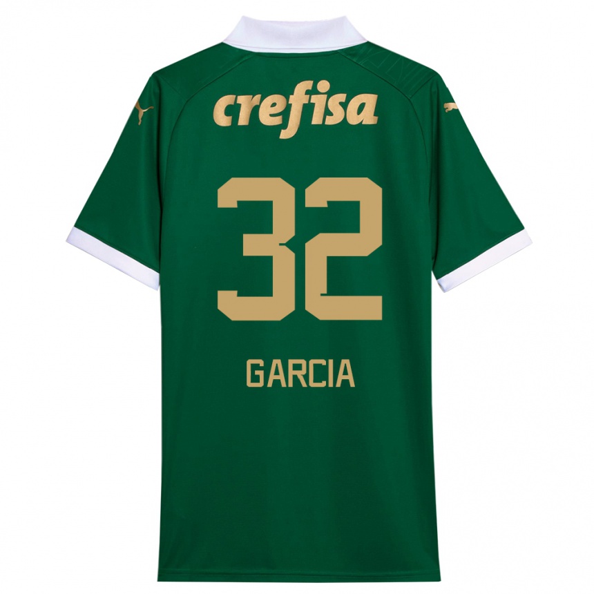 Men Football Garcia #32 Green White Home Jersey 2024/25 T-Shirt Za