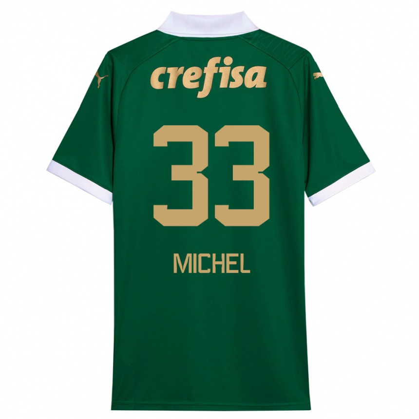 Men Football Michel #33 Green White Home Jersey 2024/25 T-Shirt Za