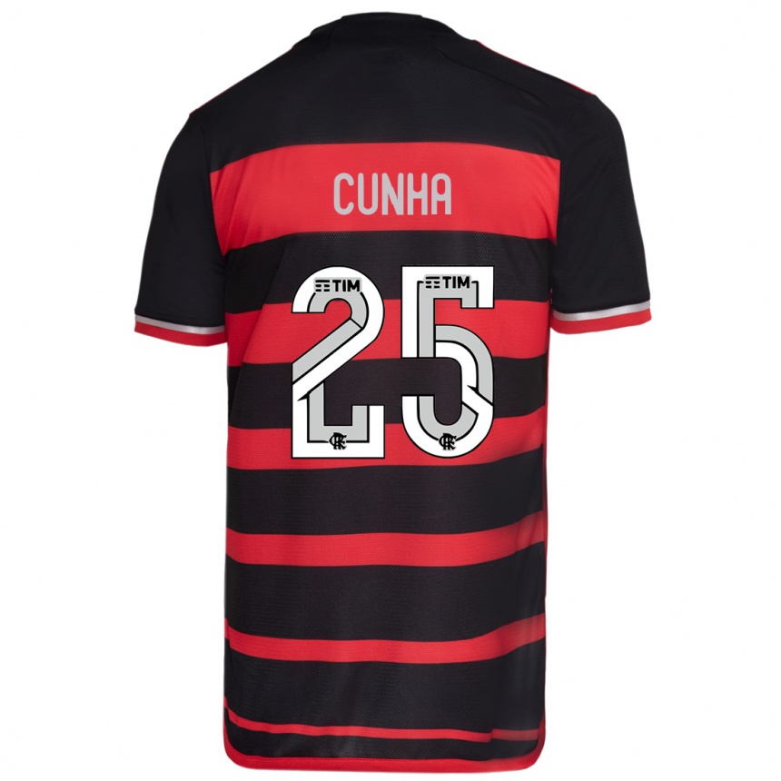 Men Football Matheus Cunha #25 Red Black Home Jersey 2024/25 T-Shirt Za