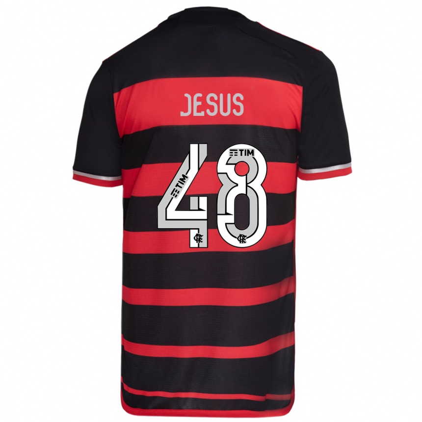 Men Football Igor Jesus #48 Red Black Home Jersey 2024/25 T-Shirt Za