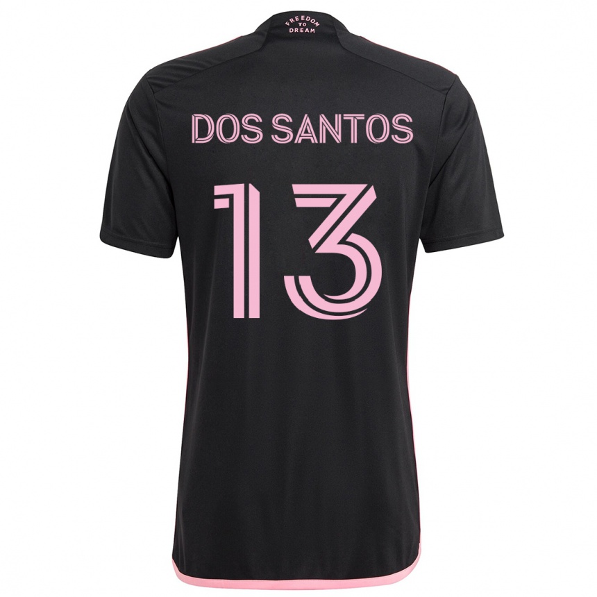 Men Football Cj Dos Santos #13 Black Away Jersey 2024/25 T-Shirt Za