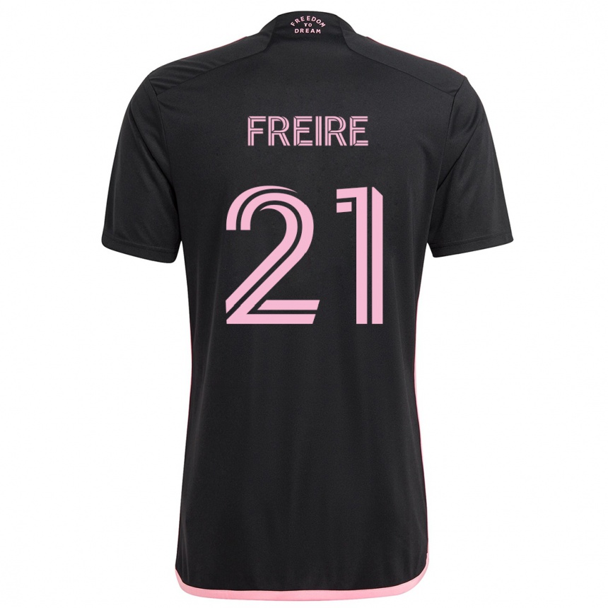 Men Football Nicolas Freire #21 Black Away Jersey 2024/25 T-Shirt Za