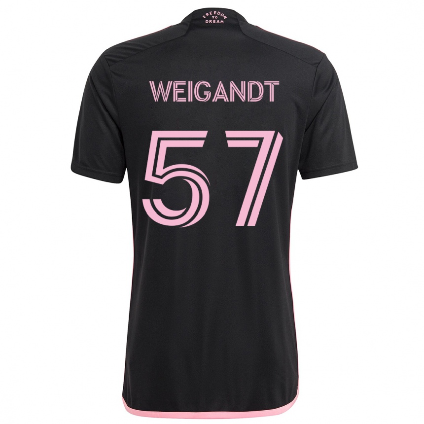 Men Football Marcelo Weigandt #57 Black Away Jersey 2024/25 T-Shirt Za