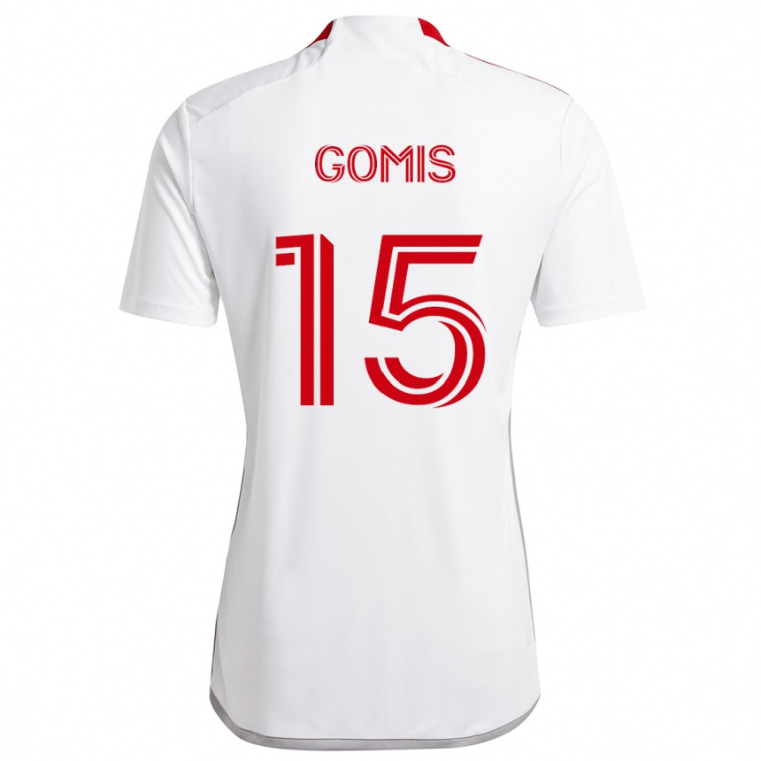 Men Football Nicksoen Gomis #15 White Red Away Jersey 2024/25 T-Shirt Za