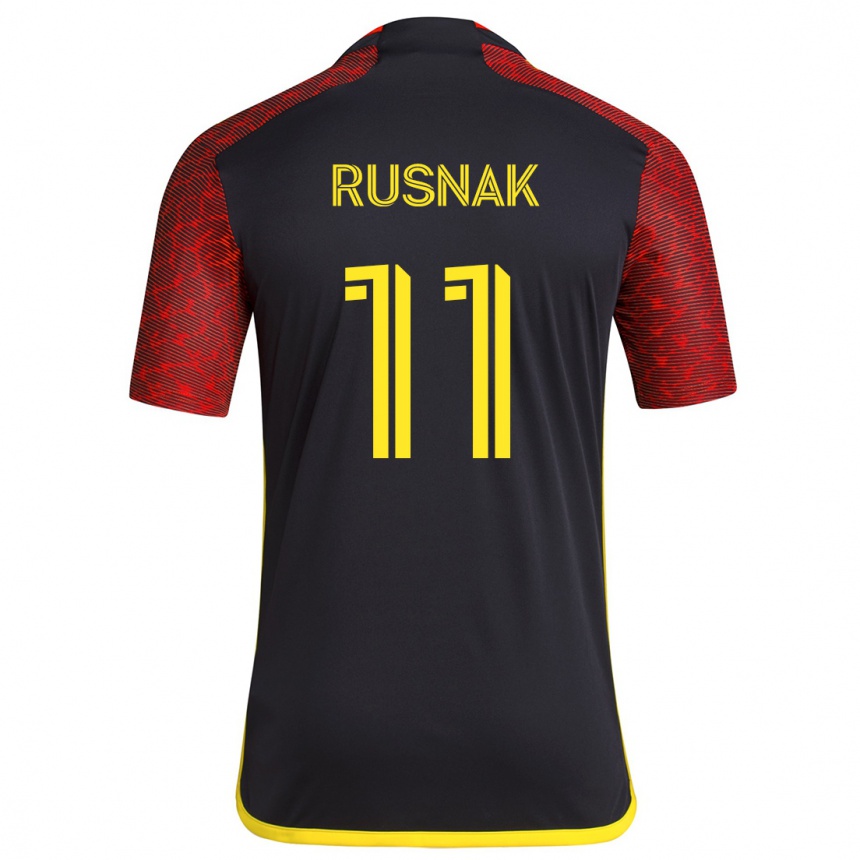 Men Football Albert Rusnák #11 Red Black Away Jersey 2024/25 T-Shirt Za