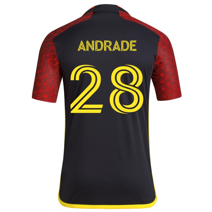 Men Football Yeimar Gómez Andrade #28 Red Black Away Jersey 2024/25 T-Shirt Za