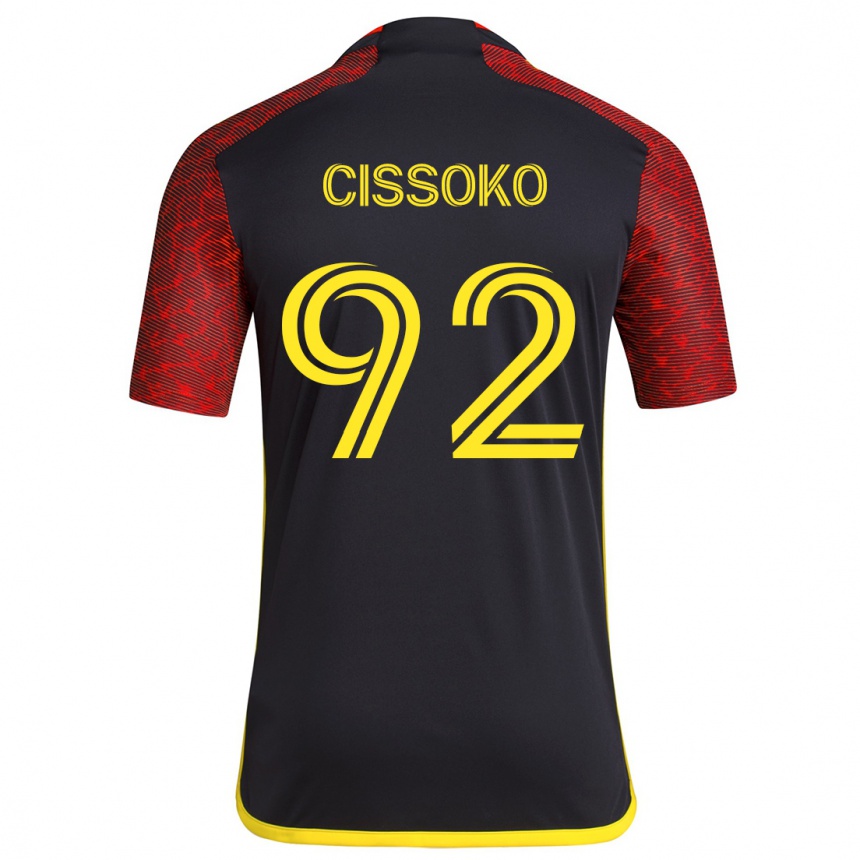 Men Football Abdoulaye Cissoko #92 Red Black Away Jersey 2024/25 T-Shirt Za