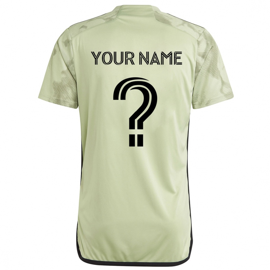 Men Football Your Name #0 Light Green Away Jersey 2024/25 T-Shirt Za