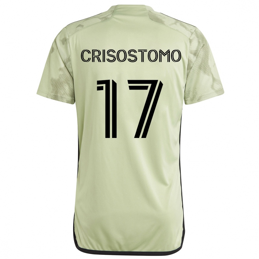 Men Football Danny Crisostomo #17 Light Green Away Jersey 2024/25 T-Shirt Za