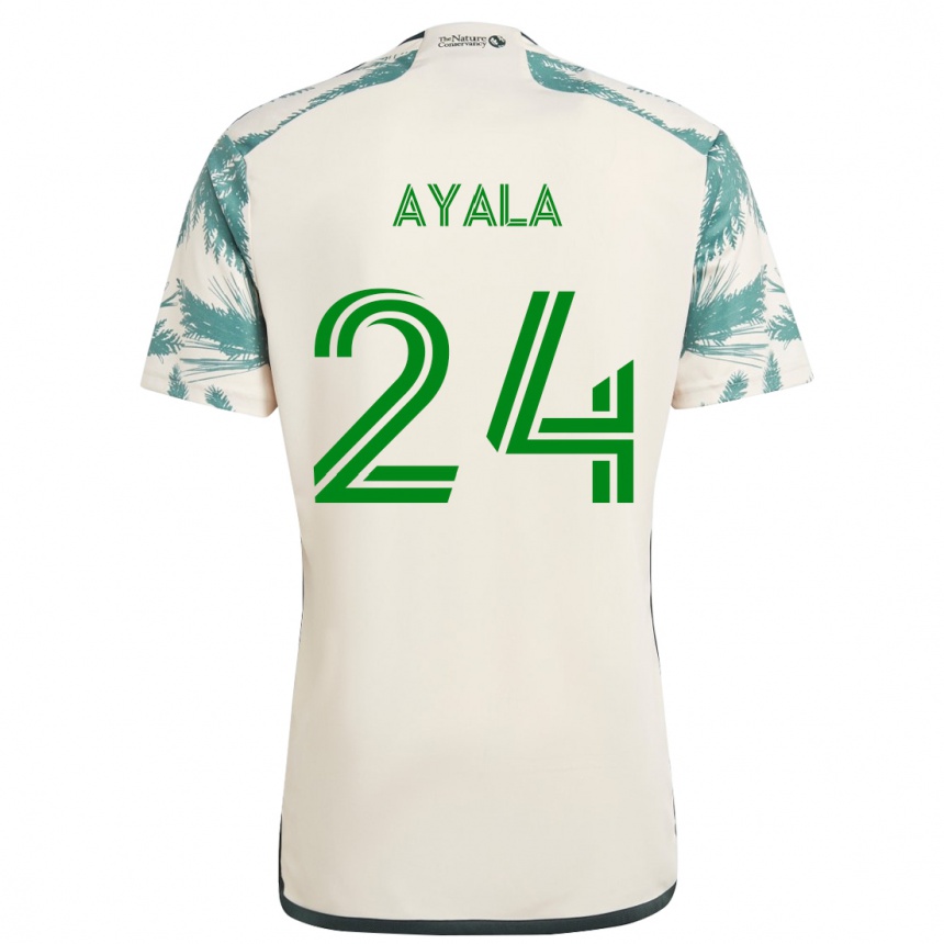 Men Football David Ayala #24 Beige Brown Away Jersey 2024/25 T-Shirt Za