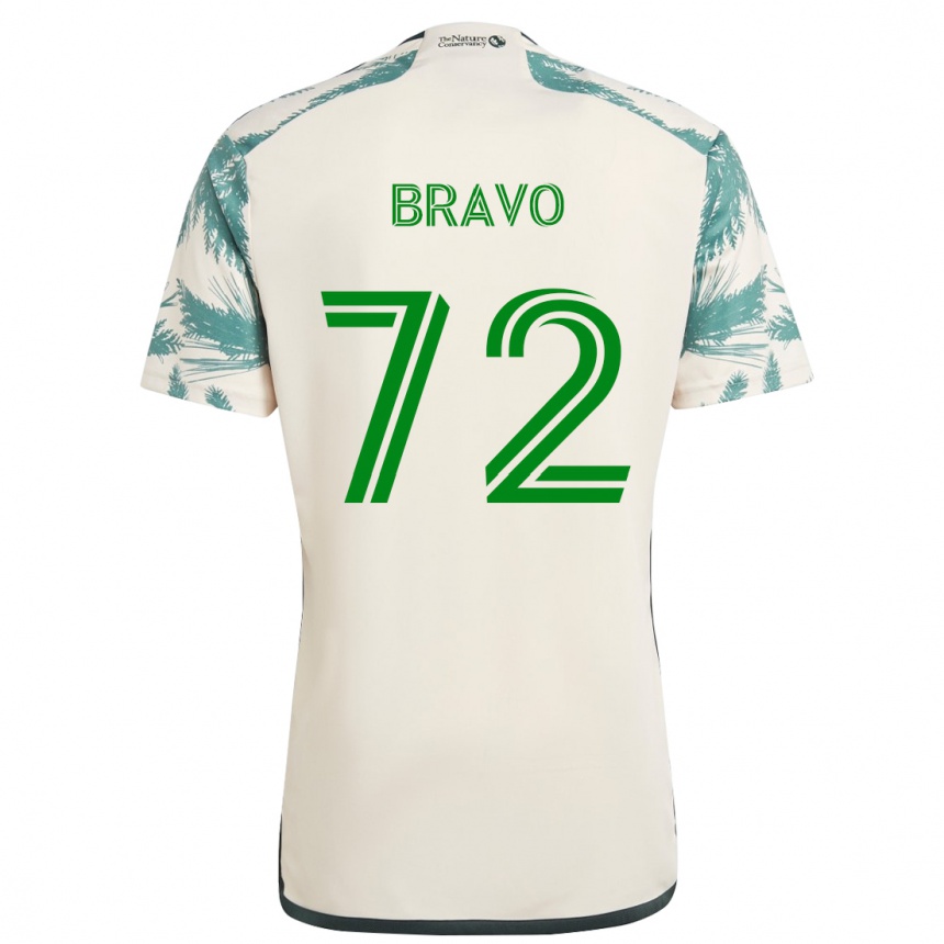 Men Football Julian Bravo #72 Beige Brown Away Jersey 2024/25 T-Shirt Za