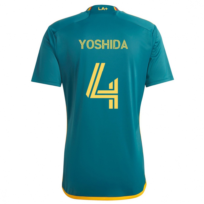 Men Football Maya Yoshida #4 Green Yellow Away Jersey 2024/25 T-Shirt Za