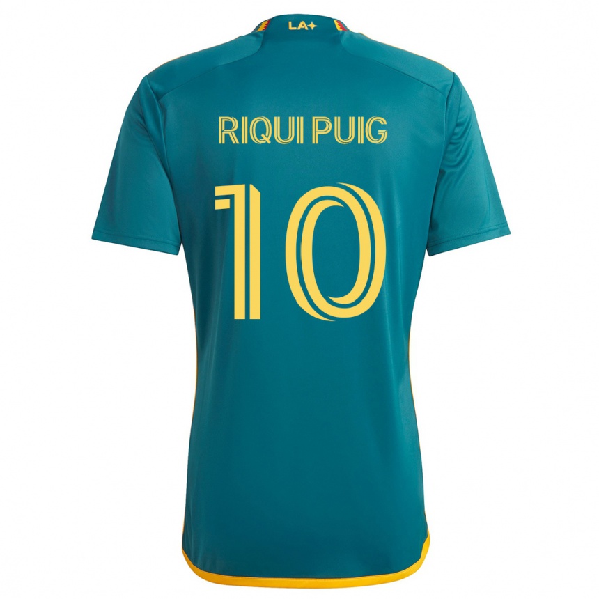 Men Football Riqui Puig #10 Green Yellow Away Jersey 2024/25 T-Shirt Za