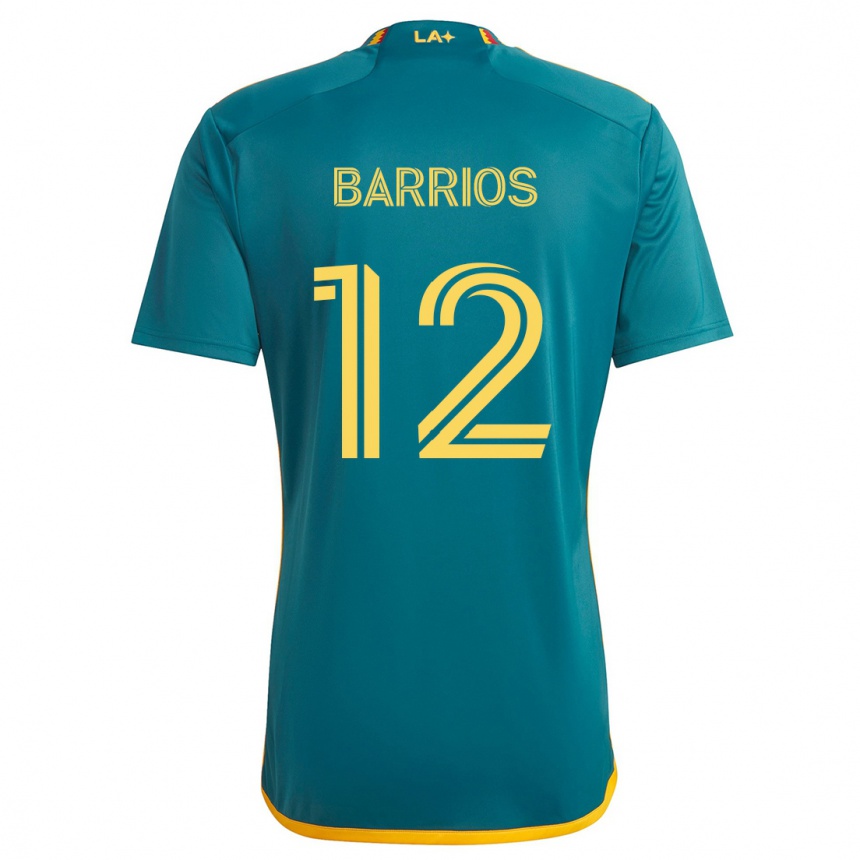 Men Football Michael Barrios #12 Green Yellow Away Jersey 2024/25 T-Shirt Za