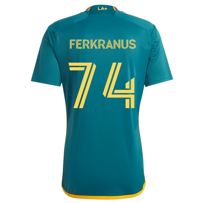 Men Football Marcus Ferkranus #74 Green Yellow Away Jersey 2024/25 T-Shirt Za