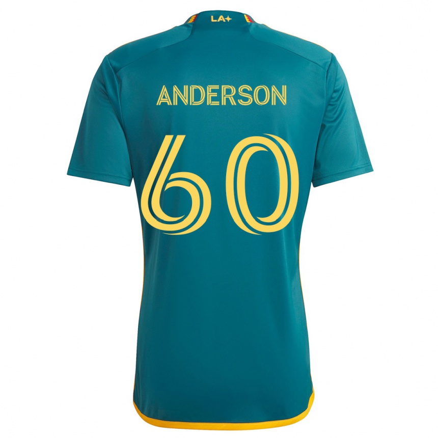 Men Football Nolan Anderson #60 Green Yellow Away Jersey 2024/25 T-Shirt Za