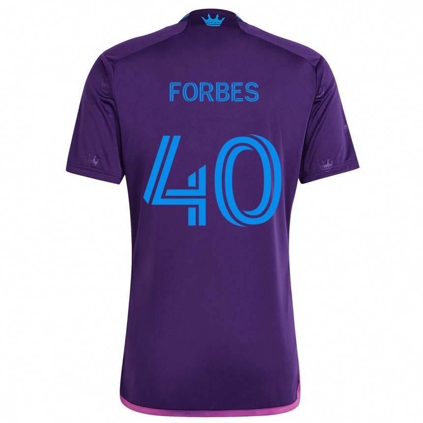 Men Football Jahlane Forbes #40 Purple Blue Away Jersey 2024/25 T-Shirt Za