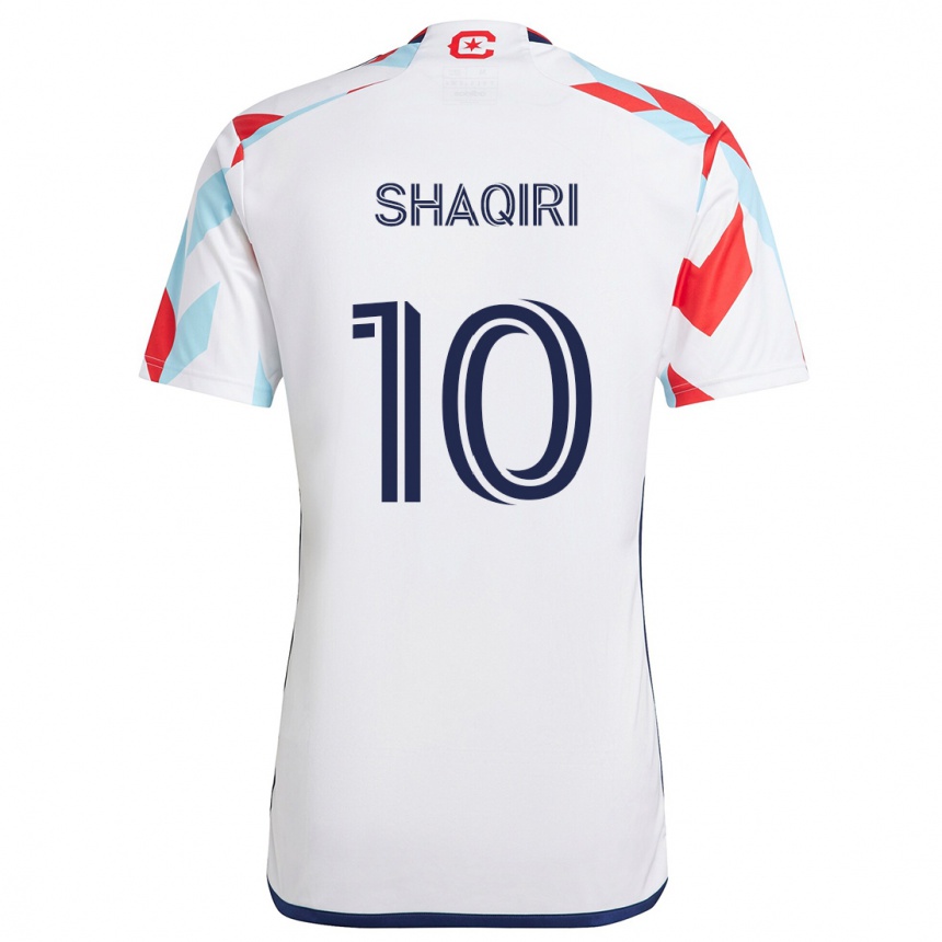 Men Football Xherdan Shaqiri #10 White Red Blue Away Jersey 2024/25 T-Shirt Za