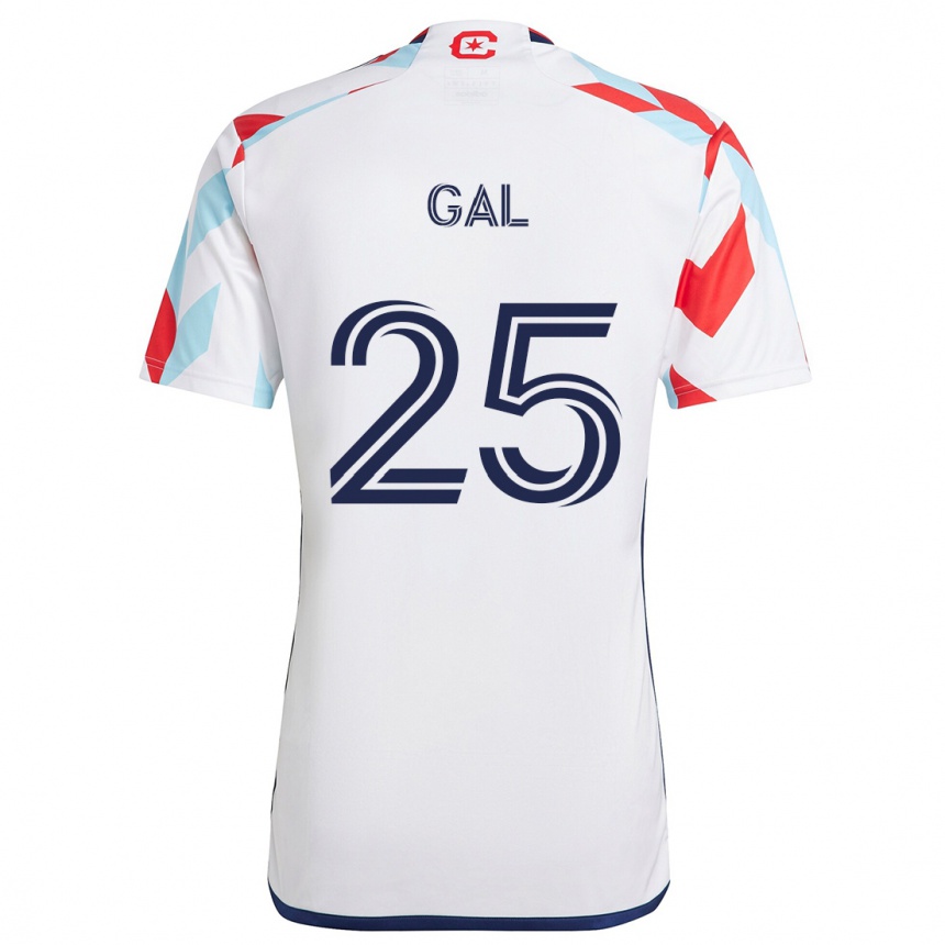 Men Football Jeff Gal #25 White Red Blue Away Jersey 2024/25 T-Shirt Za