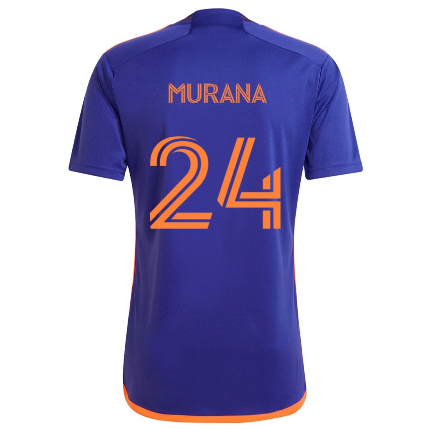 Men Football Mujeeb Murana #24 Purple Orange Away Jersey 2024/25 T-Shirt Za