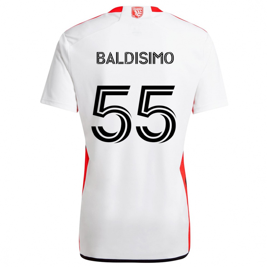 Men Football Michael Baldisimo #55 White Red Away Jersey 2024/25 T-Shirt Za