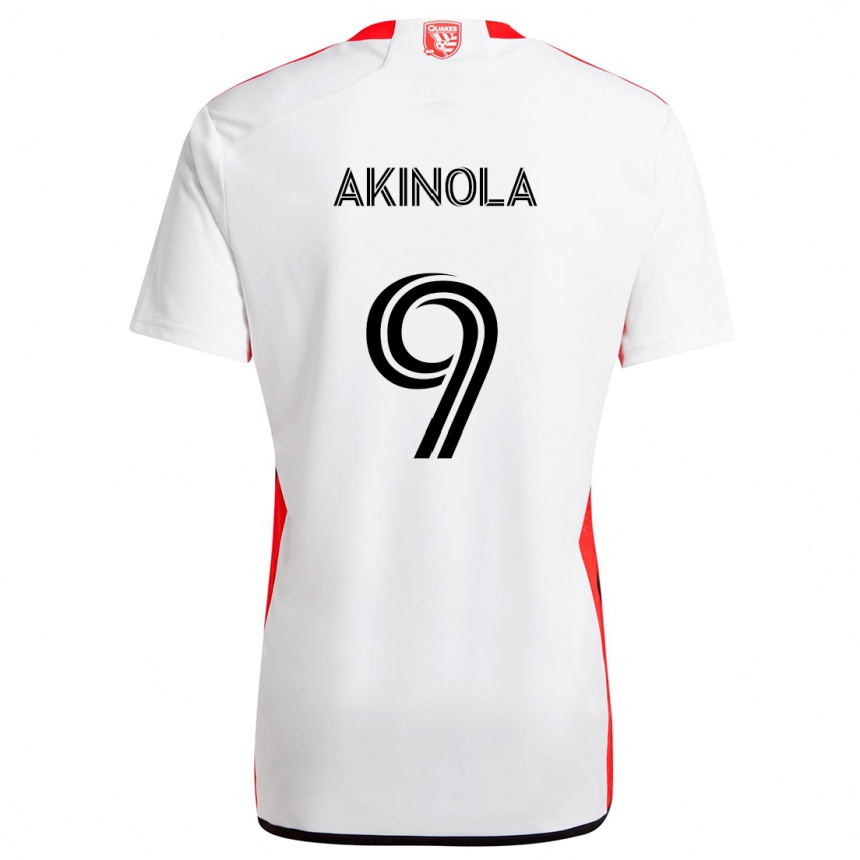 Men Football Ayo Akinola #9 White Red Away Jersey 2024/25 T-Shirt Za