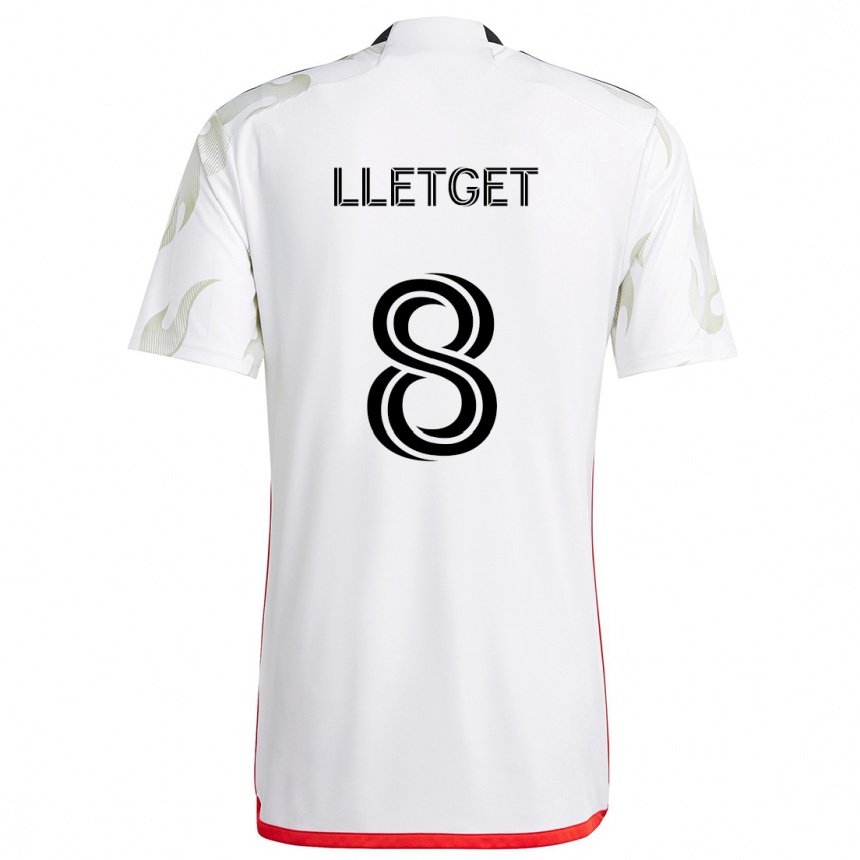 Men Football Sebastian Lletget #8 White Red Black Away Jersey 2024/25 T-Shirt Za