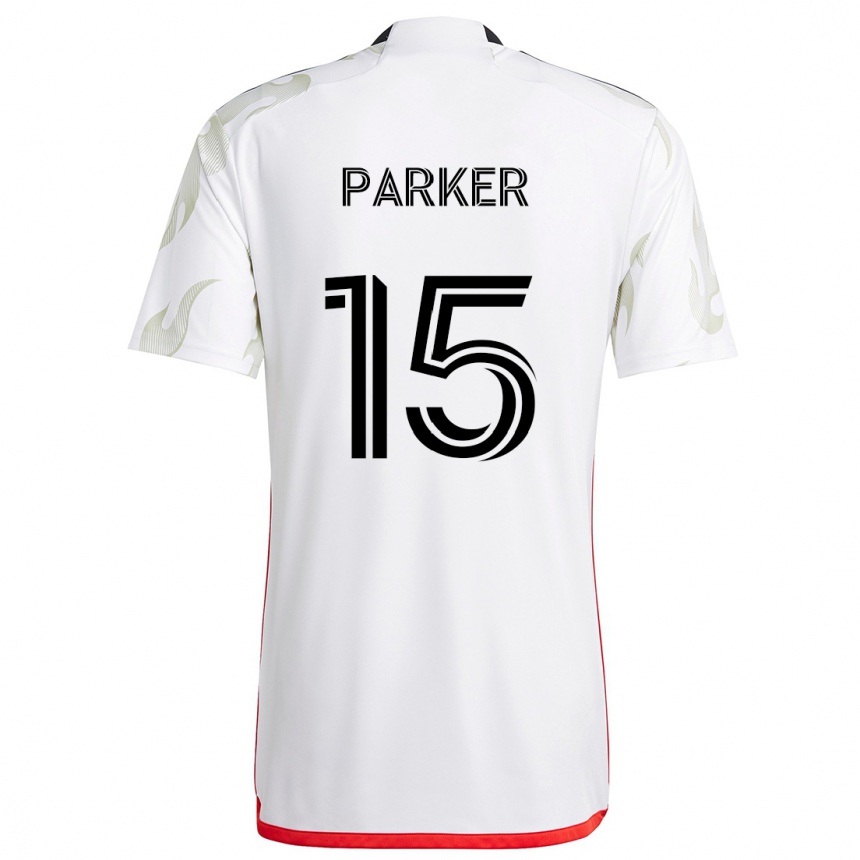 Men Football Isaiah Parker #15 White Red Black Away Jersey 2024/25 T-Shirt Za