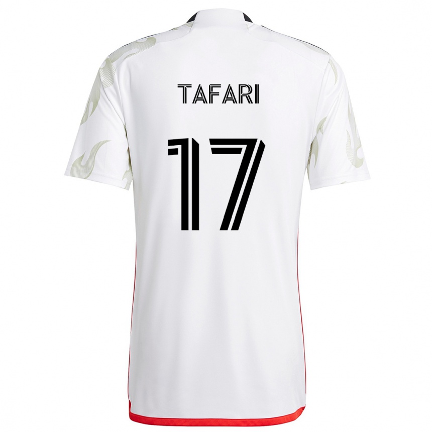 Men Football Nkosi Tafari #17 White Red Black Away Jersey 2024/25 T-Shirt Za