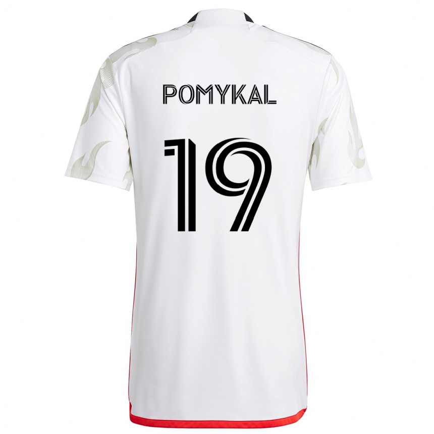 Men Football Paxton Pomykal #19 White Red Black Away Jersey 2024/25 T-Shirt Za