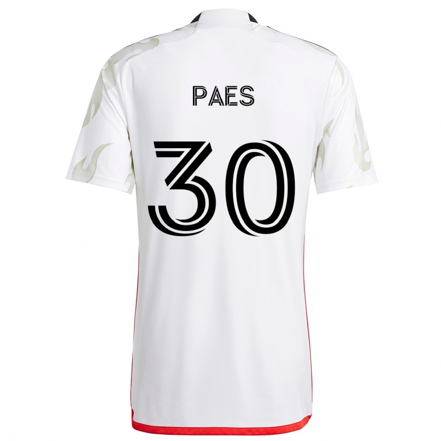 Men Football Maarten Paes #30 White Red Black Away Jersey 2024/25 T-Shirt Za