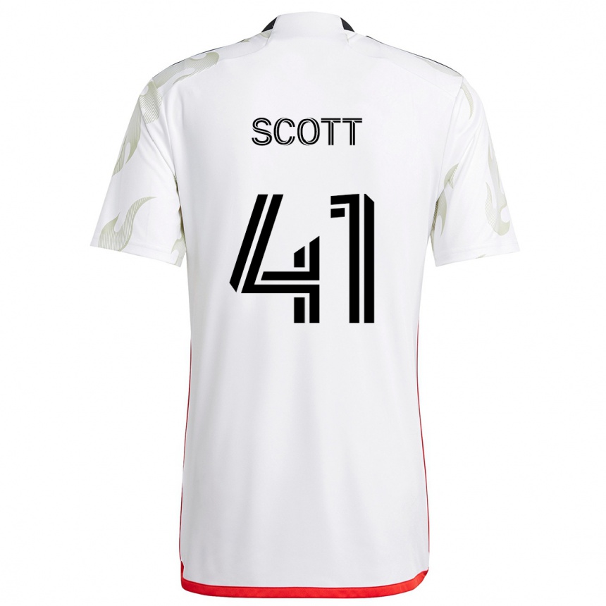 Men Football Tarik Scott #41 White Red Black Away Jersey 2024/25 T-Shirt Za