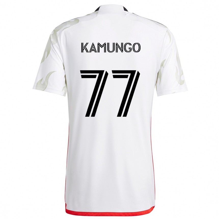 Men Football Bernard Kamungo #77 White Red Black Away Jersey 2024/25 T-Shirt Za