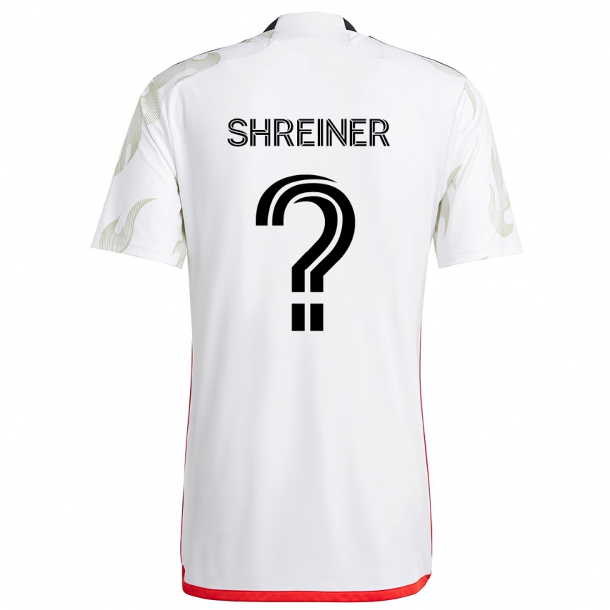 Men Football Luke Shreiner #0 White Red Black Away Jersey 2024/25 T-Shirt Za