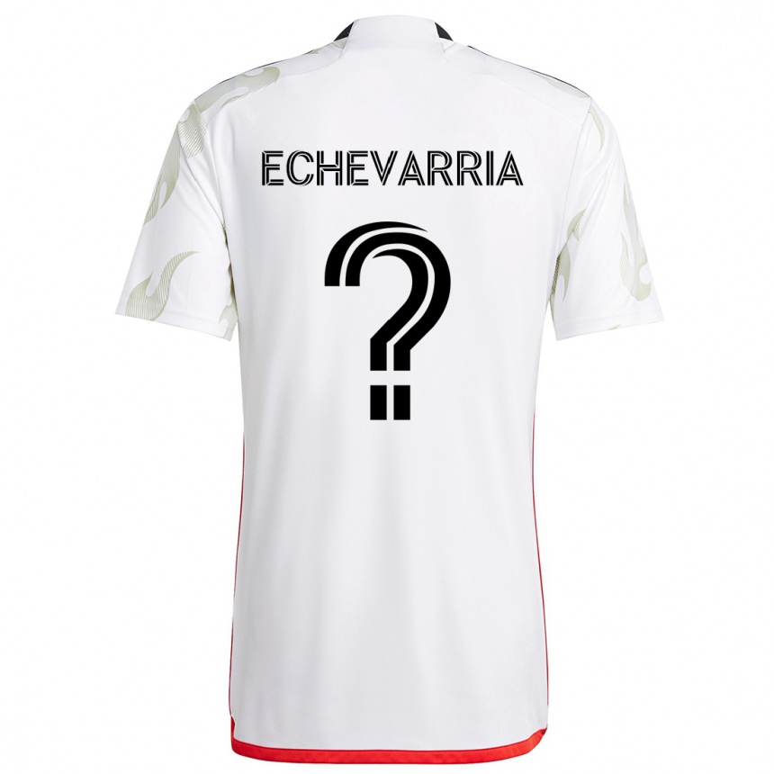 Men Football Diego Echevarria #0 White Red Black Away Jersey 2024/25 T-Shirt Za