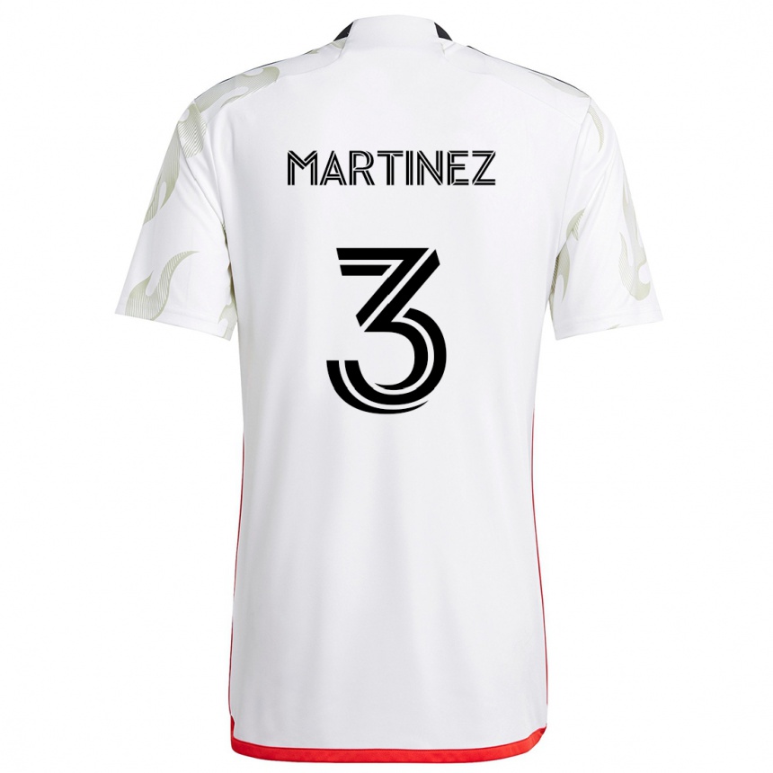 Men Football José Antonio Martínez #3 White Red Black Away Jersey 2024/25 T-Shirt Za