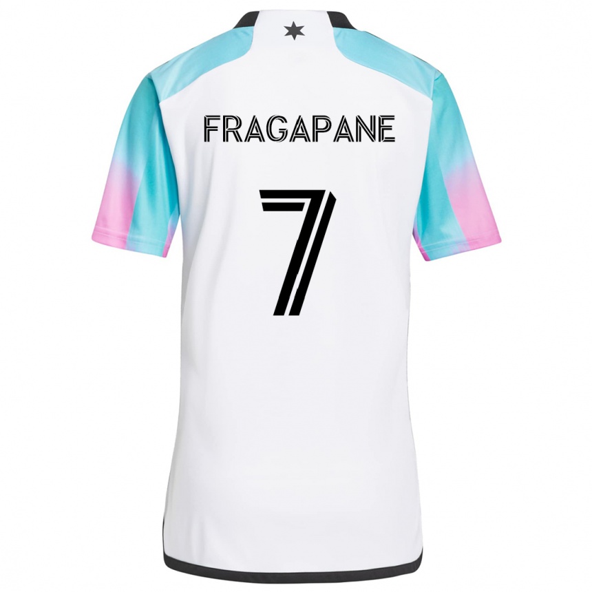 Men Football Franco Fragapane #7 White Blue Black Away Jersey 2024/25 T-Shirt Za