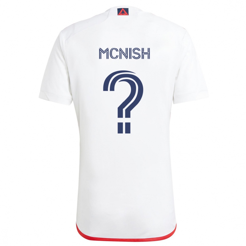 Men Football Sheridan Mcnish #0 White Red Away Jersey 2024/25 T-Shirt Za