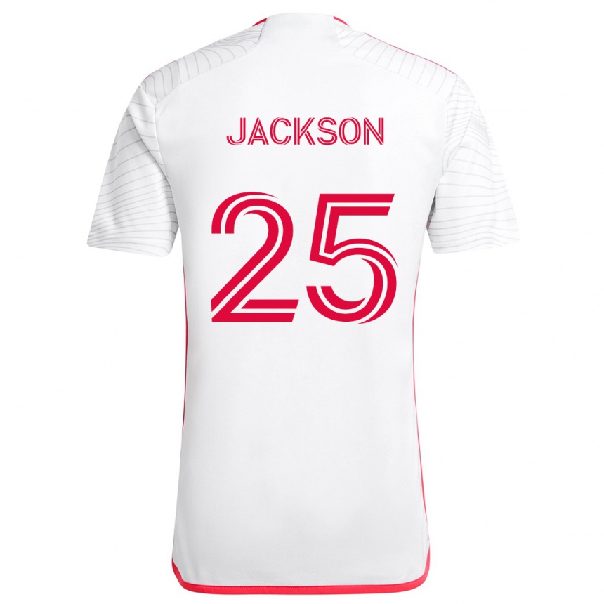 Men Football Aziel Jackson #25 White Red Away Jersey 2024/25 T-Shirt Za