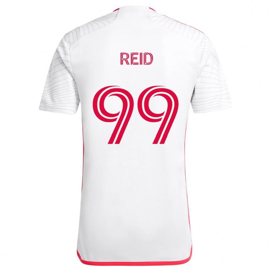 Men Football Jayden Reid #99 White Red Away Jersey 2024/25 T-Shirt Za