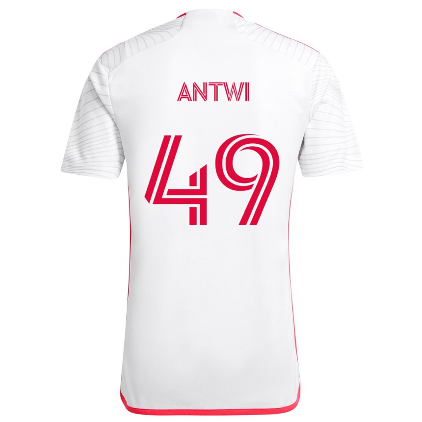 Men Football Seth Antwi #49 White Red Away Jersey 2024/25 T-Shirt Za