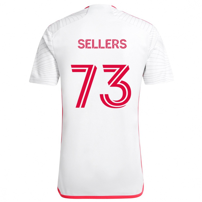 Men Football Braydon Sellers #73 White Red Away Jersey 2024/25 T-Shirt Za