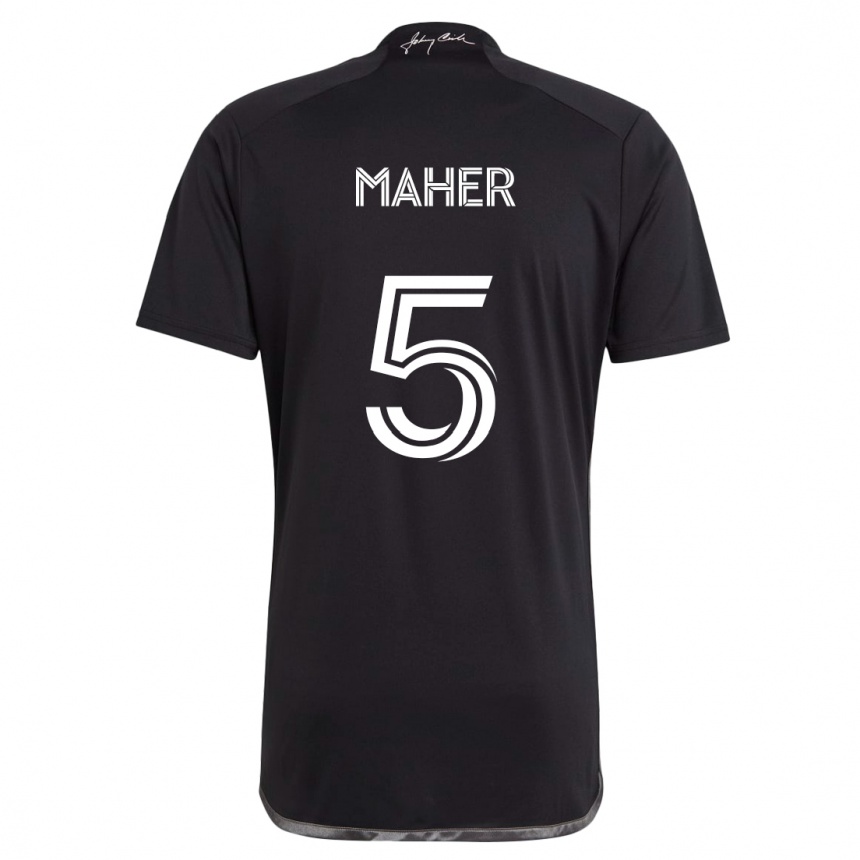 Men Football Jack Maher #5 Black Away Jersey 2024/25 T-Shirt Za