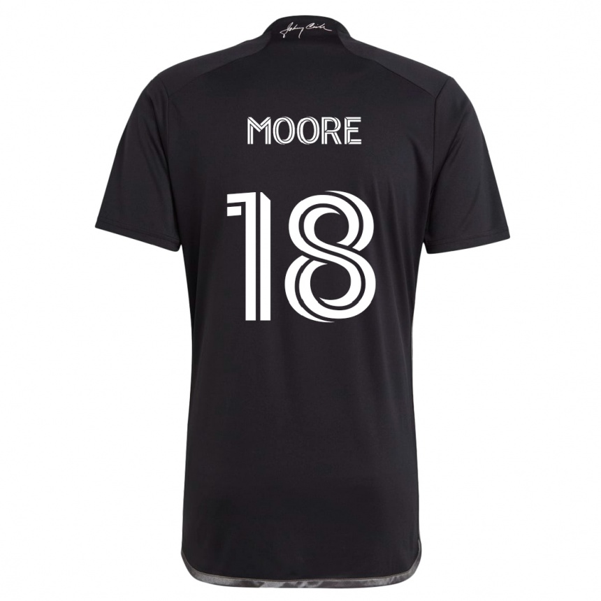 Men Football Shaq Moore #18 Black Away Jersey 2024/25 T-Shirt Za