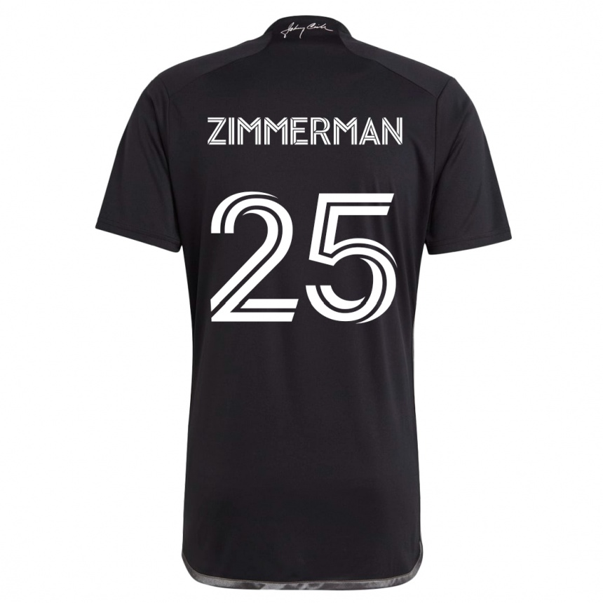 Men Football Walker Zimmerman #25 Black Away Jersey 2024/25 T-Shirt Za