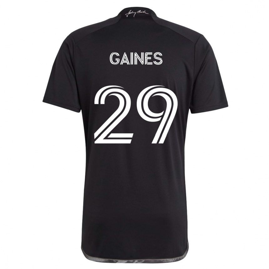 Men Football Julian Gaines #29 Black Away Jersey 2024/25 T-Shirt Za